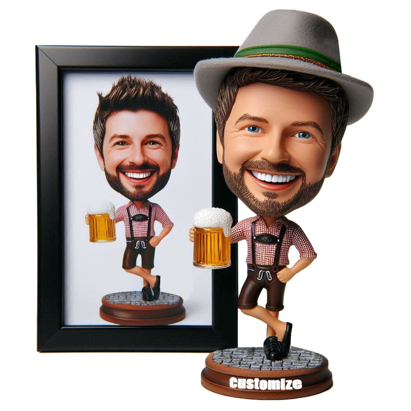 Oktoberfest Beer Drinking Man Series Mydedor Customized Bobblehead Doll 1