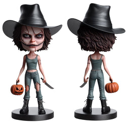 Halloween un zombie mangeant une cuisse figurine personnalisée avec texte gravé