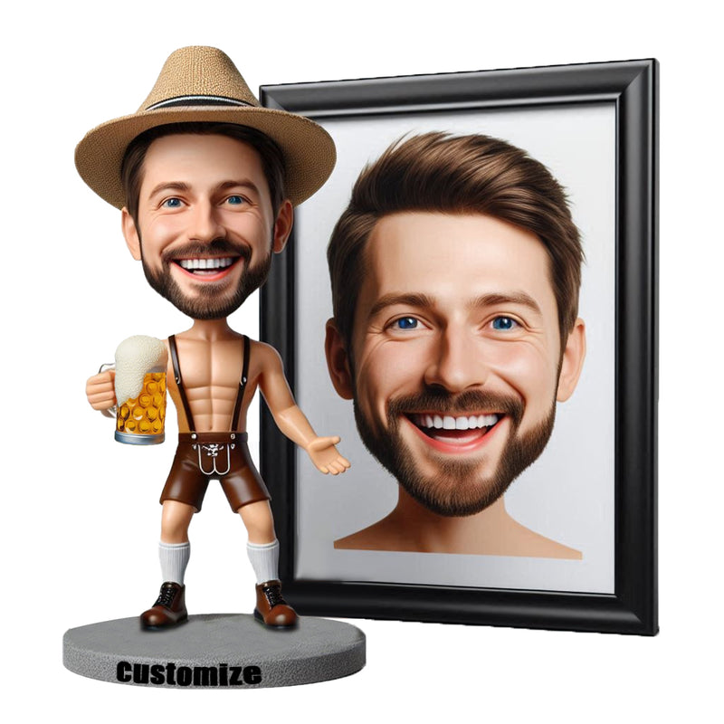 Oktoberfest Beer Drinking Man Series Mydedor Customized Bobblehead Doll 2