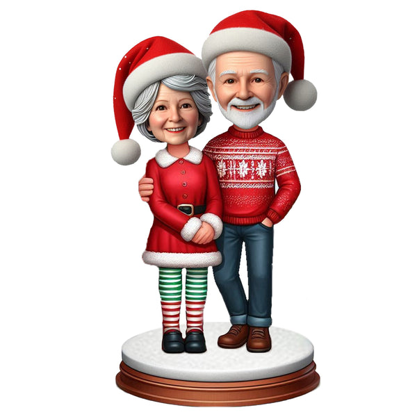 Christmas couple Custom Bobblehead（6in-12in）