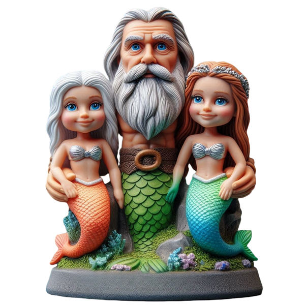 Mermaid Family Custom Bobblehead Doll（1）