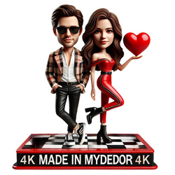 Valentine's Day Gift Custom Bobbleheads with Love Couple Bobbleheads 1