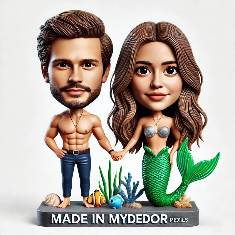 Mermaid Couple Custom Bobblehead Doll（4）