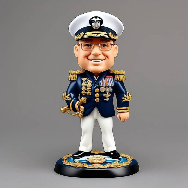 Customize bobbleheads in various US military uniforms from your photos