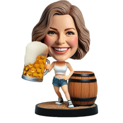 Oktoberfest Beer Drinking Women Series Mydedor Customized Bobblehead Doll 2