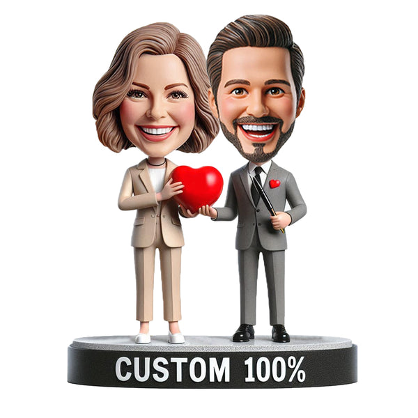 Loving Couple Customized Double Bobblehead Doll (1)