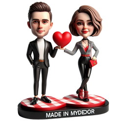 Valentine's Day Gift Custom Bobbleheads with Love Couple Bobbleheads