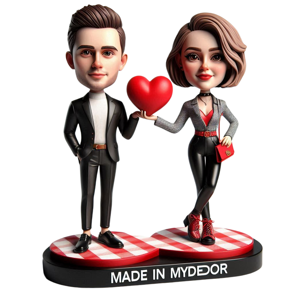 Valentine's Day Gift Custom Bobbleheads with Love Couple Bobbleheads