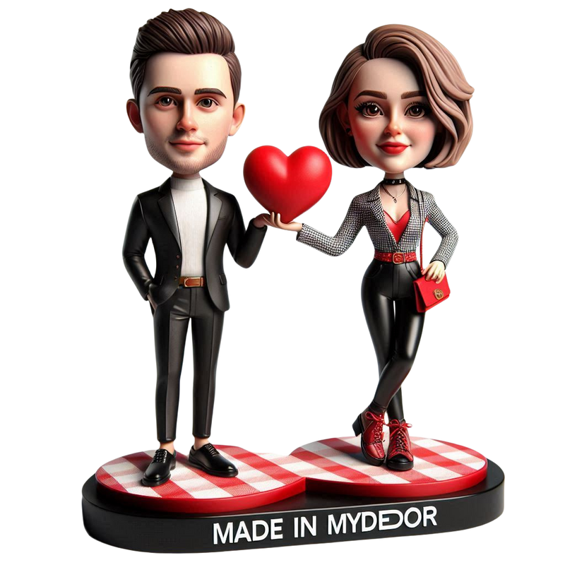 Valentine's Day Gift Custom Bobbleheads with Love Couple Bobbleheads