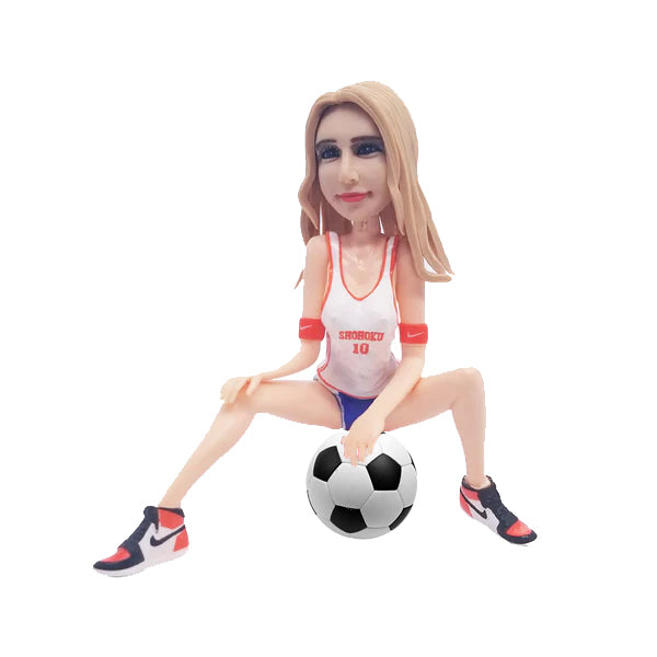 Car Customized Football Baby Bobblehead Doll (Woman Sitting on Football) World Cup